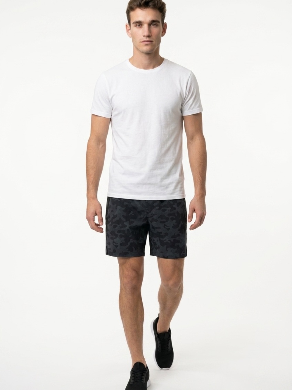 Ten Thousand The Interval Men's M Black Gray Camo Unlined Lightweight Shorts